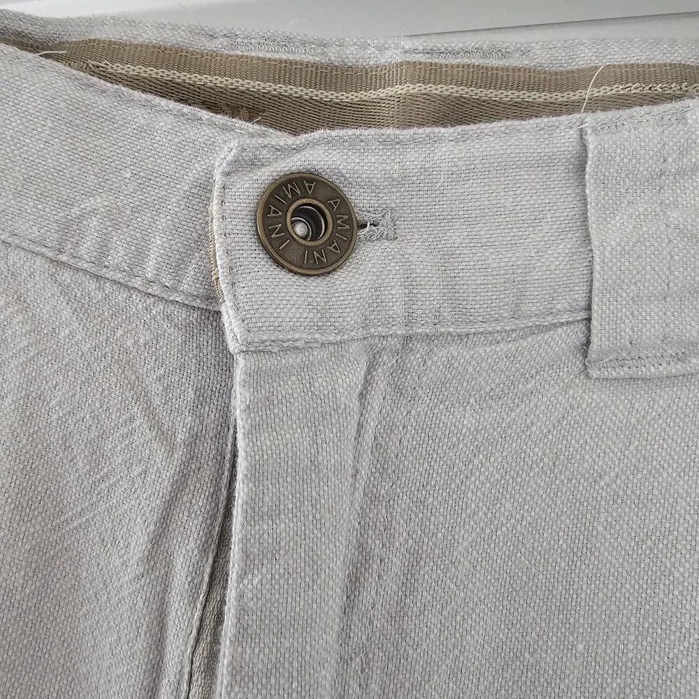 Amiani Mens 38x32 Linen Cotton Light Leg Pants Beachy Islander Dress Pants #43